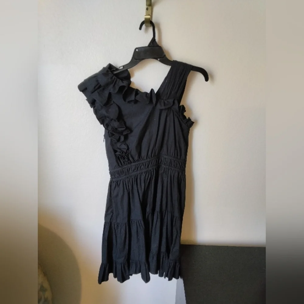 Ulla Johnson Women's Iliana Dress in Noir Ruffle Detail Mini - Picture 4 of 7